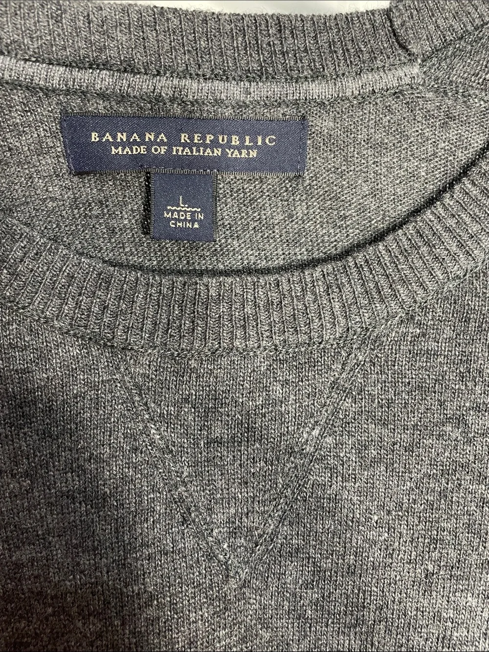 Banana Republic Men’s Crewneck Sweater Large Wool Cashmere Blend Italian Yarn